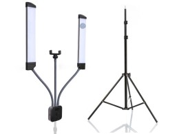 Lampada doppia LED per trucco, ciglia, tatuaggio, foto + treppiede