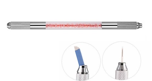 Penna bilaterale con zirconi per microblading - metodo a piuma