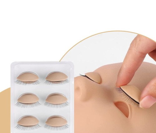 Set di palpebre intercambiabili con ciglia per testa 3D - 6 pz.