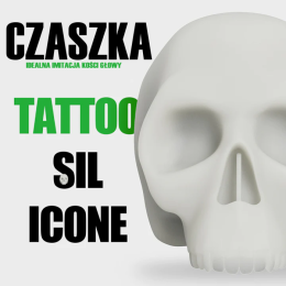 Teschio in silicone 3D per esercitarsi con tatuaggi e piercing - ottima qualità